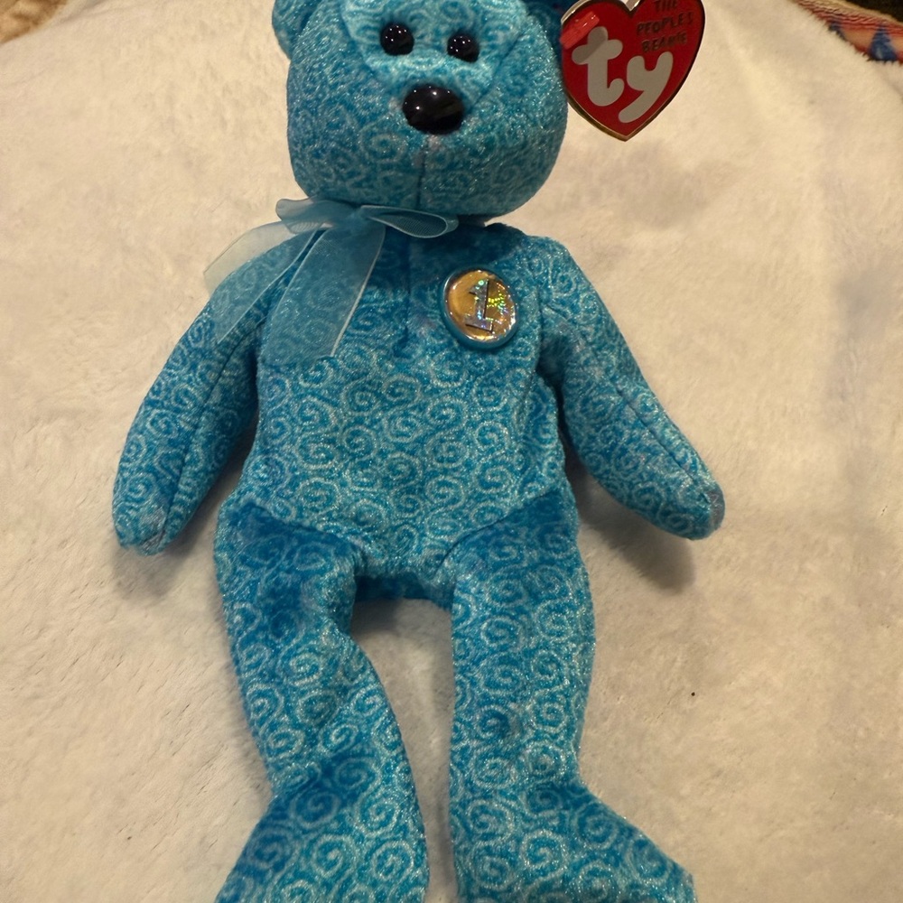 Ty Swirly Blue Plush Bear